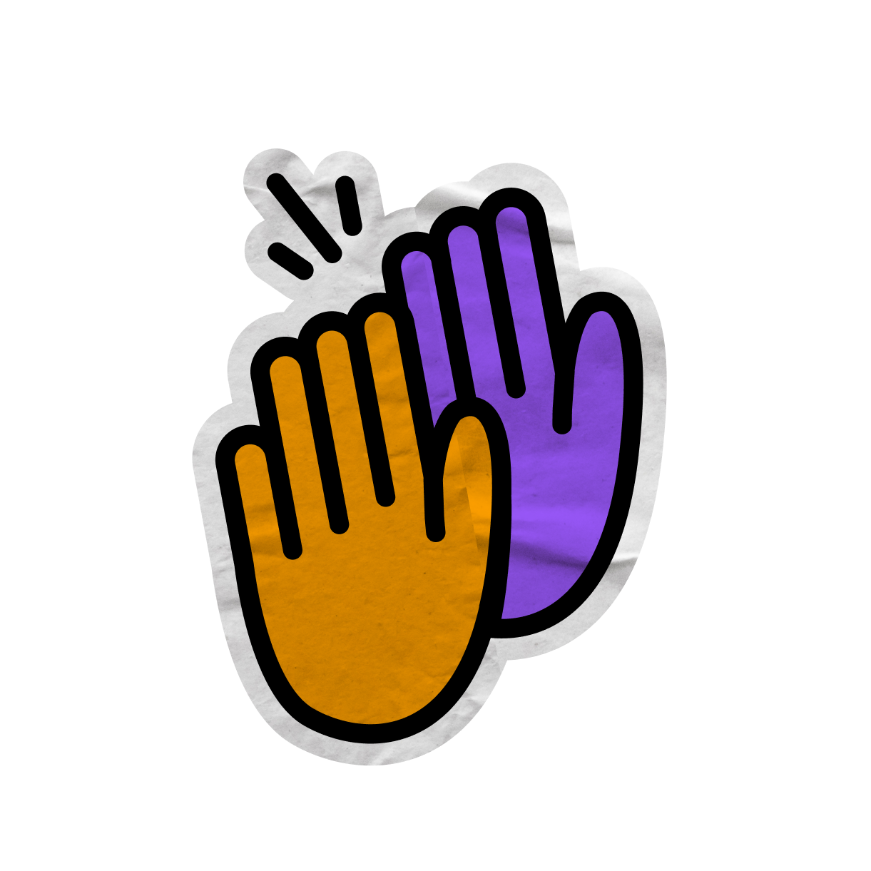 High five with 3 line strokes on top.
