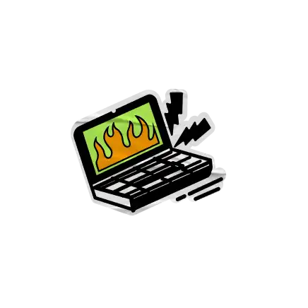 An illustration of a computer monitor displaying a folder icon and a file attached on it.