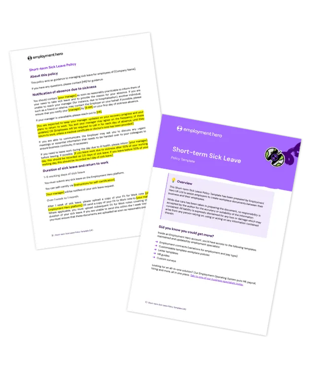Sickness Absence Policy Template