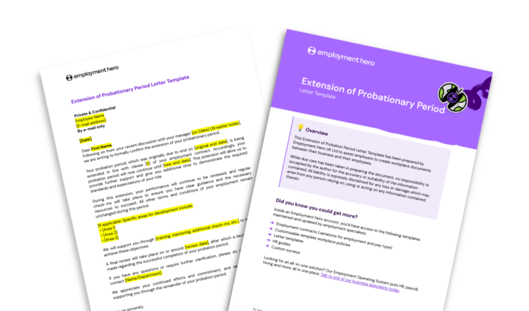 Probation Extension Letter Template for Employers