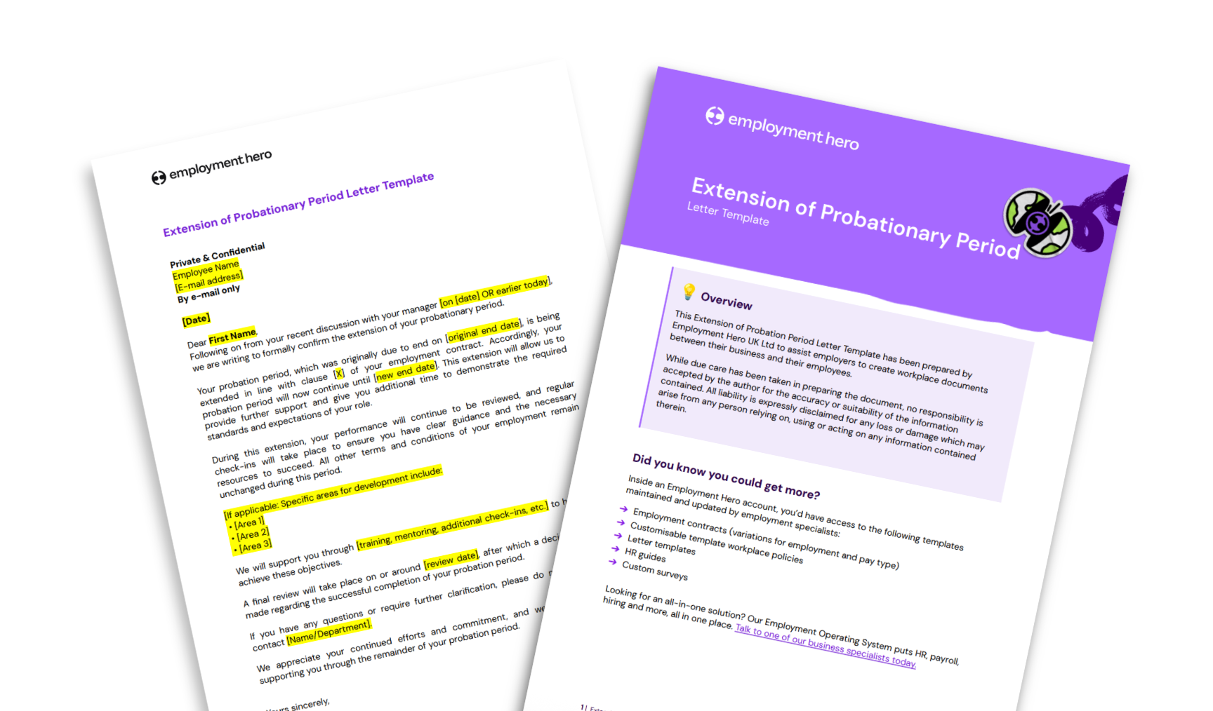 Probation Extension Letter Template for Employers