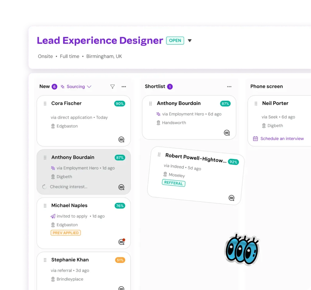 ATS board view interface