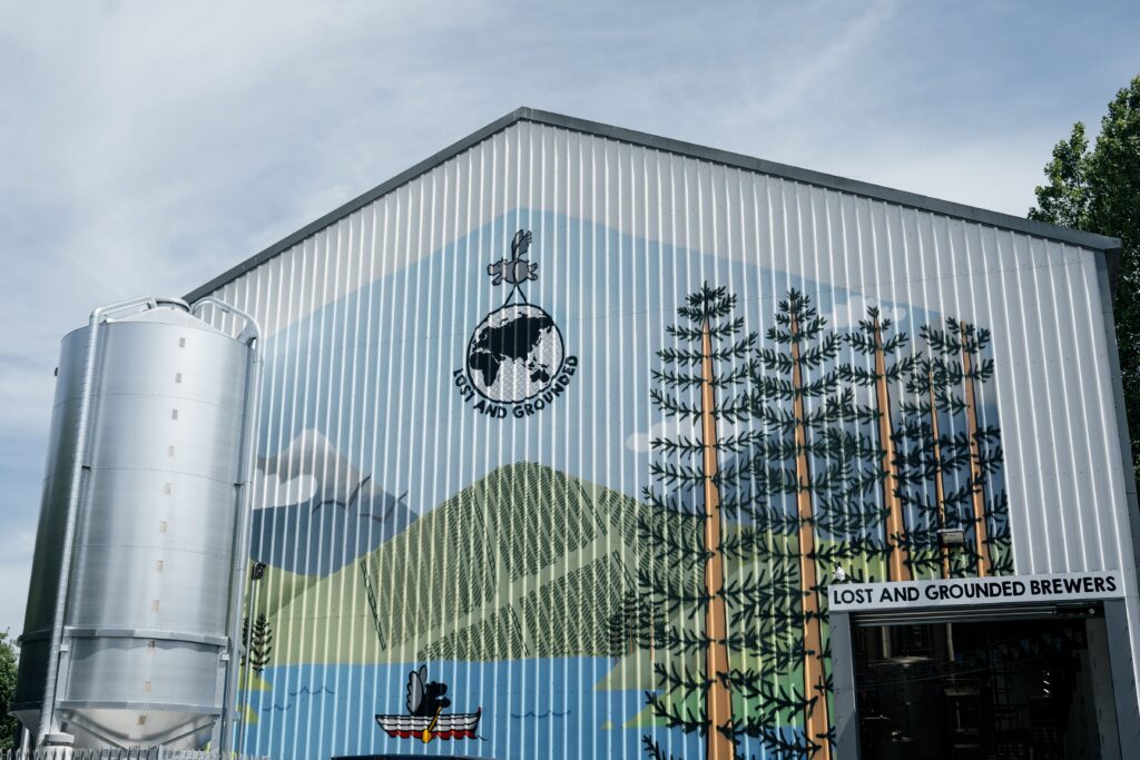 Artwork by local artist outside Lost and Grounded HQ