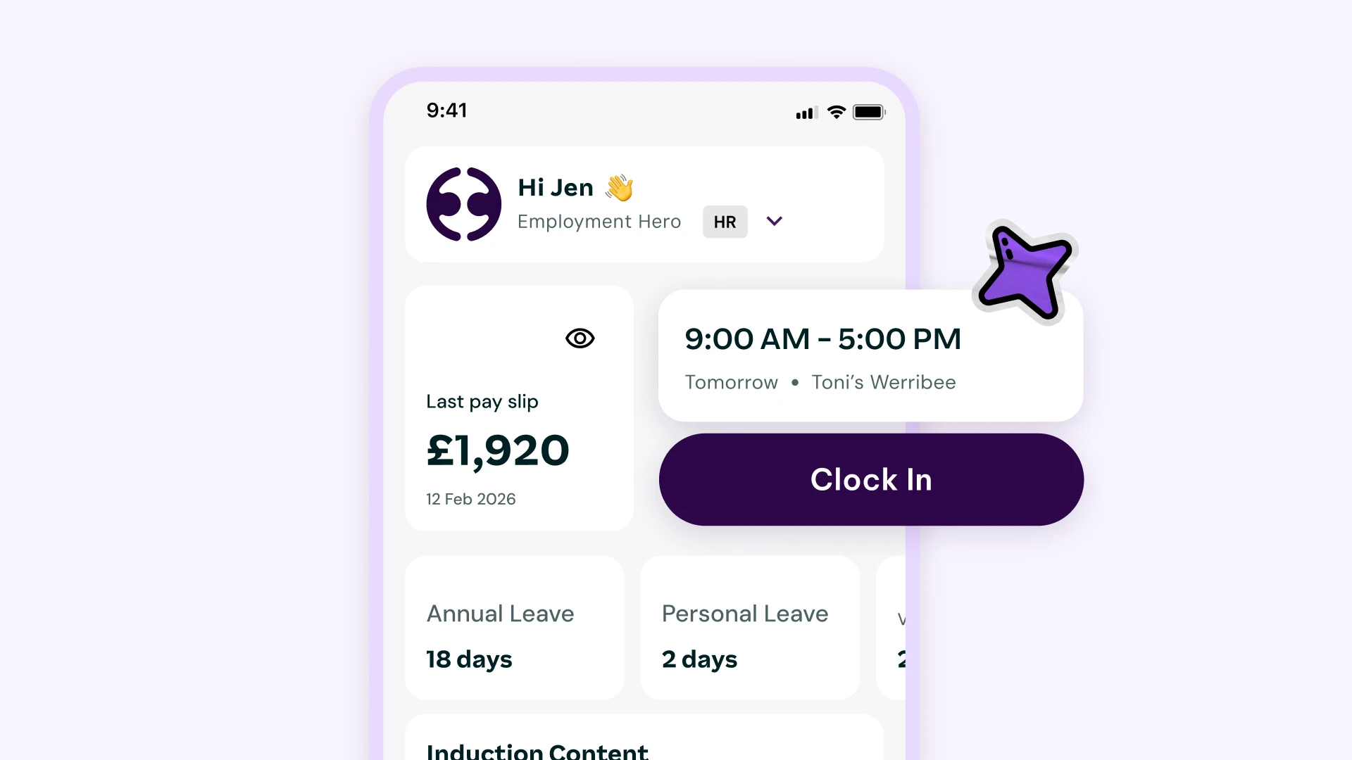 Payroll software dashboard