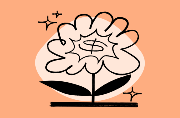 illustration of a flower with a dollar sign in the middle - 2021 australian federal budget