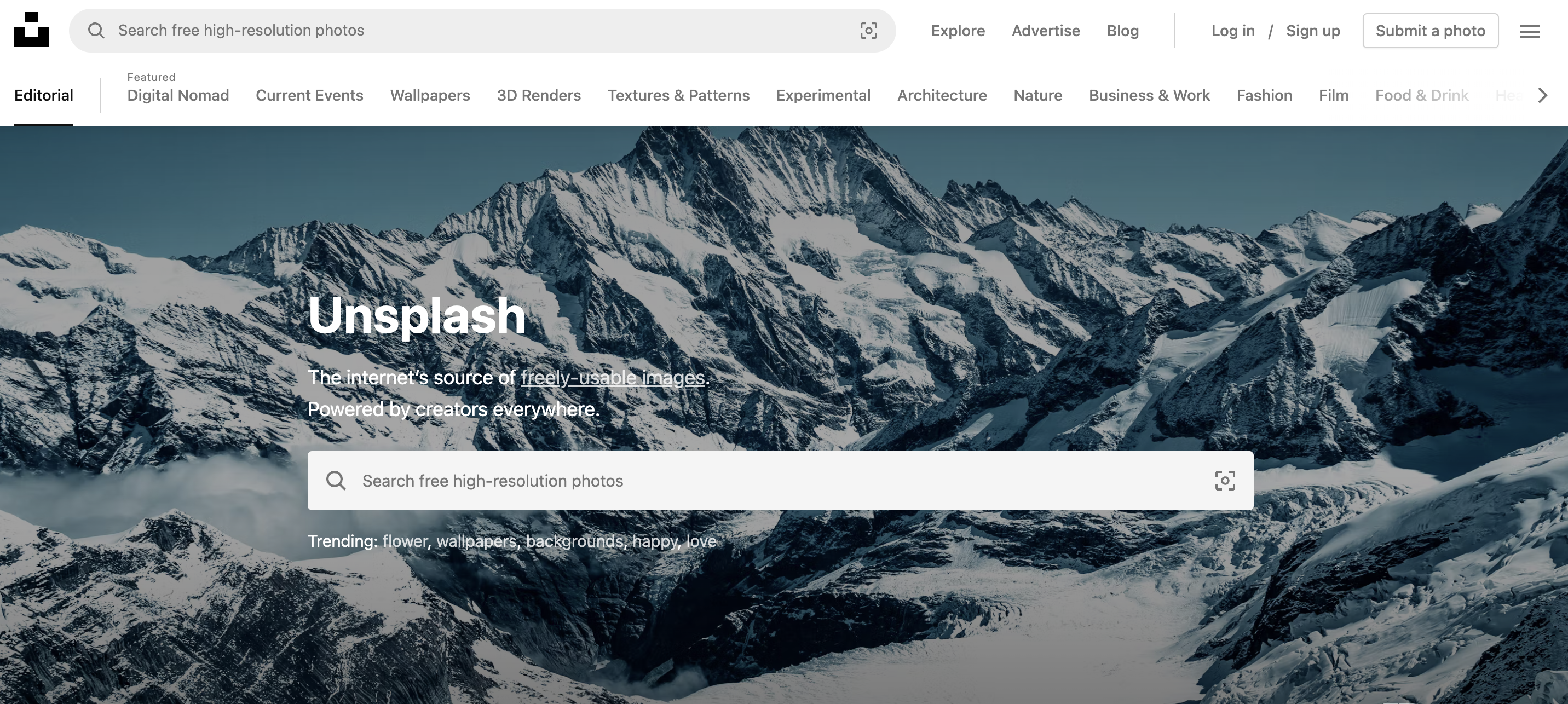 Get free photos using Unsplash's stock photo library