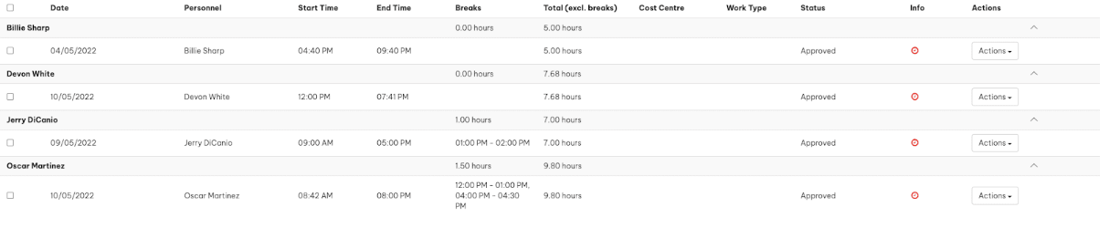 Employment Hero timesheet tool