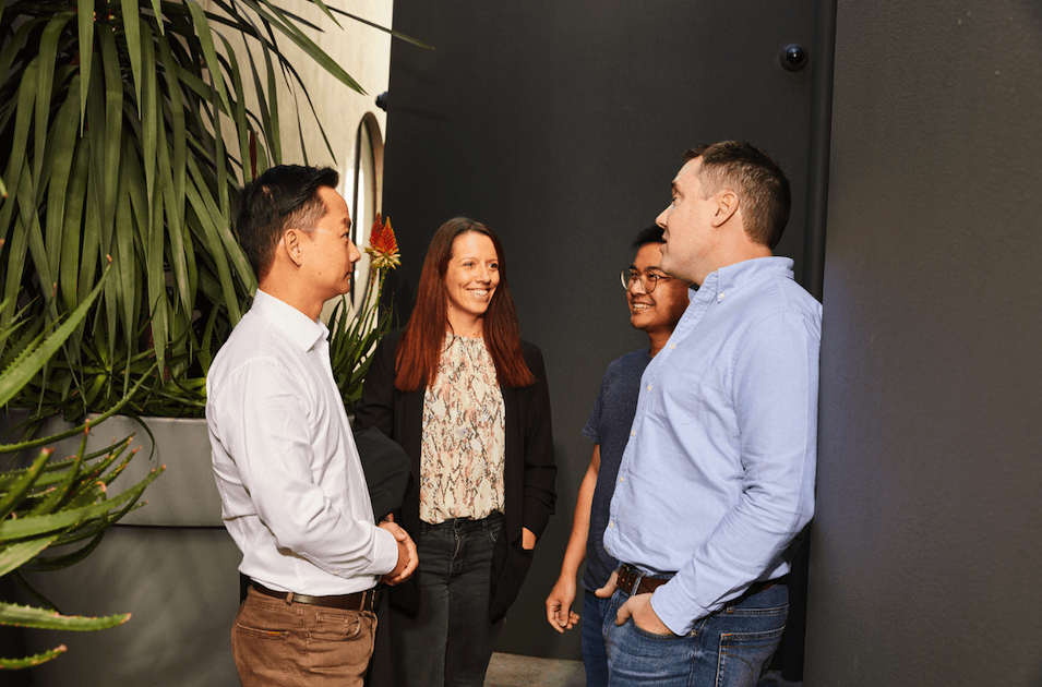 group of colleagues chatting