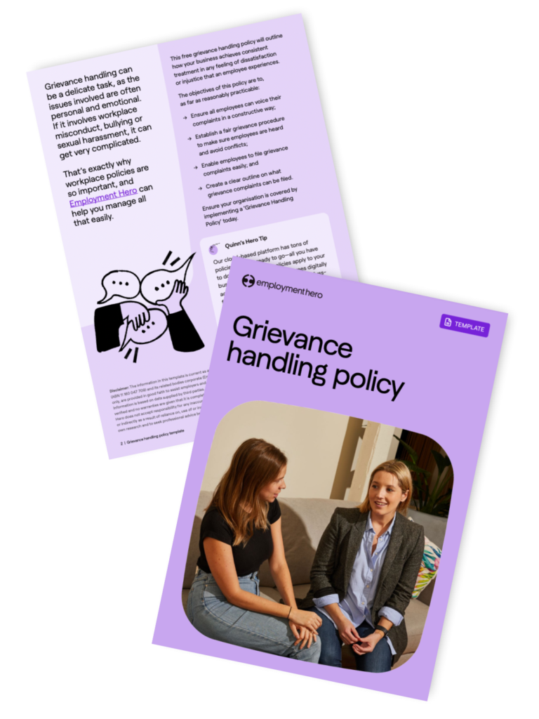 Workplace grievance policy template
