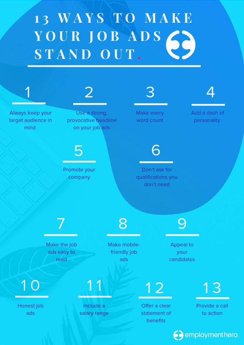 Ways to make your job ad stand out infographic