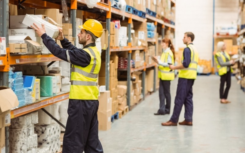 workers in a warehouse