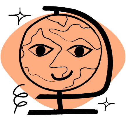 An illustration of a globe