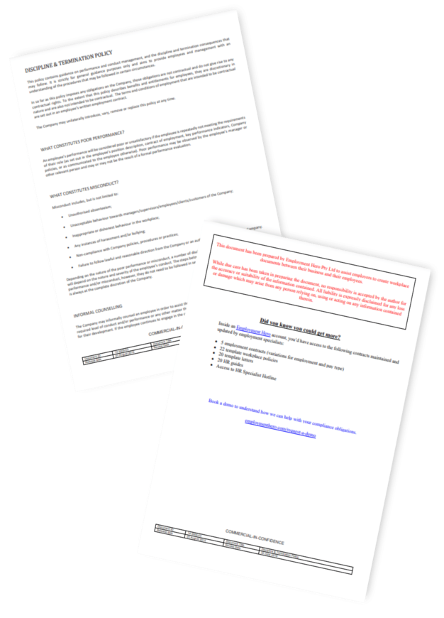 Termination of employment template