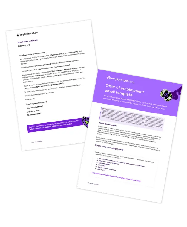 Employment Offer template preview