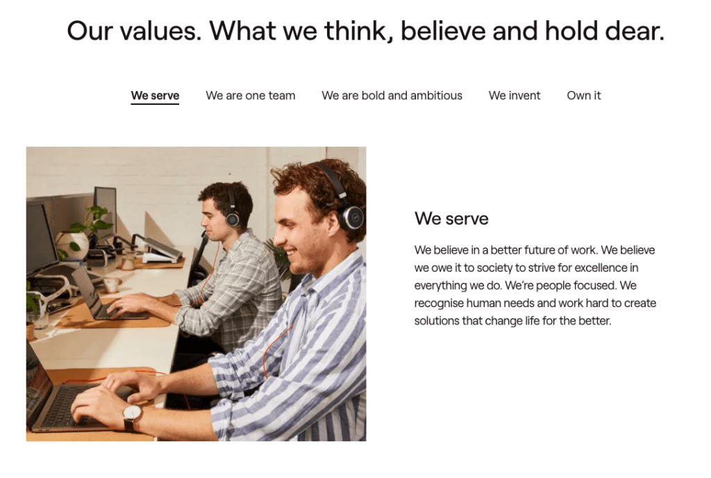 Employment Hero Careers Page Company Values