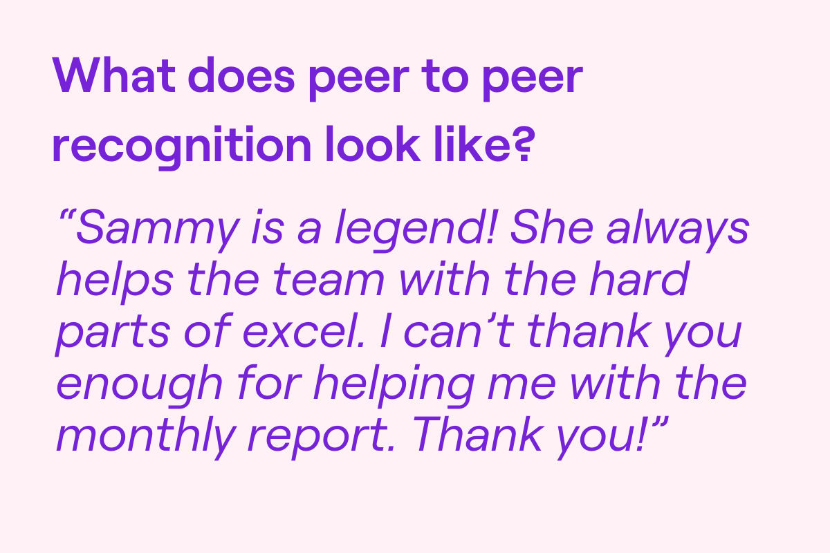 What does peer to peer recognition look like - Employment Hero