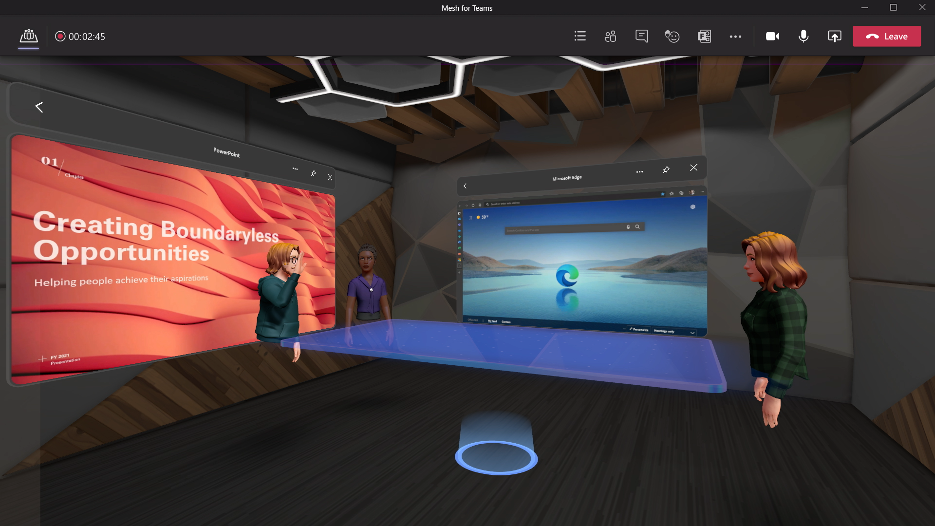 virtual meeting with digital avatars