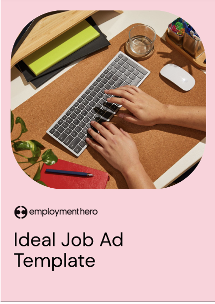 Screenshot of Ideal Job Template featuring an image of hands over a keyeboard