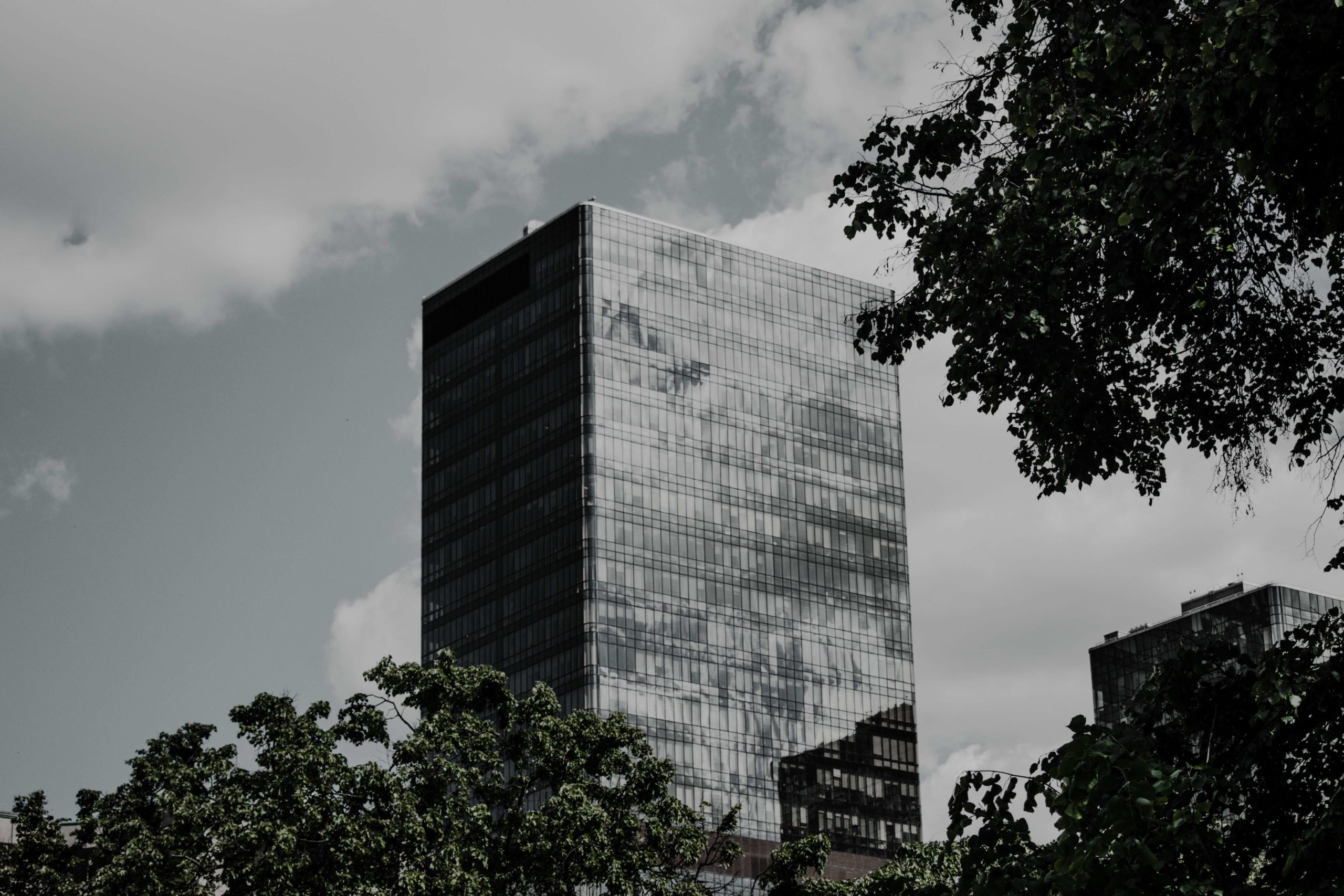 Black and white office building