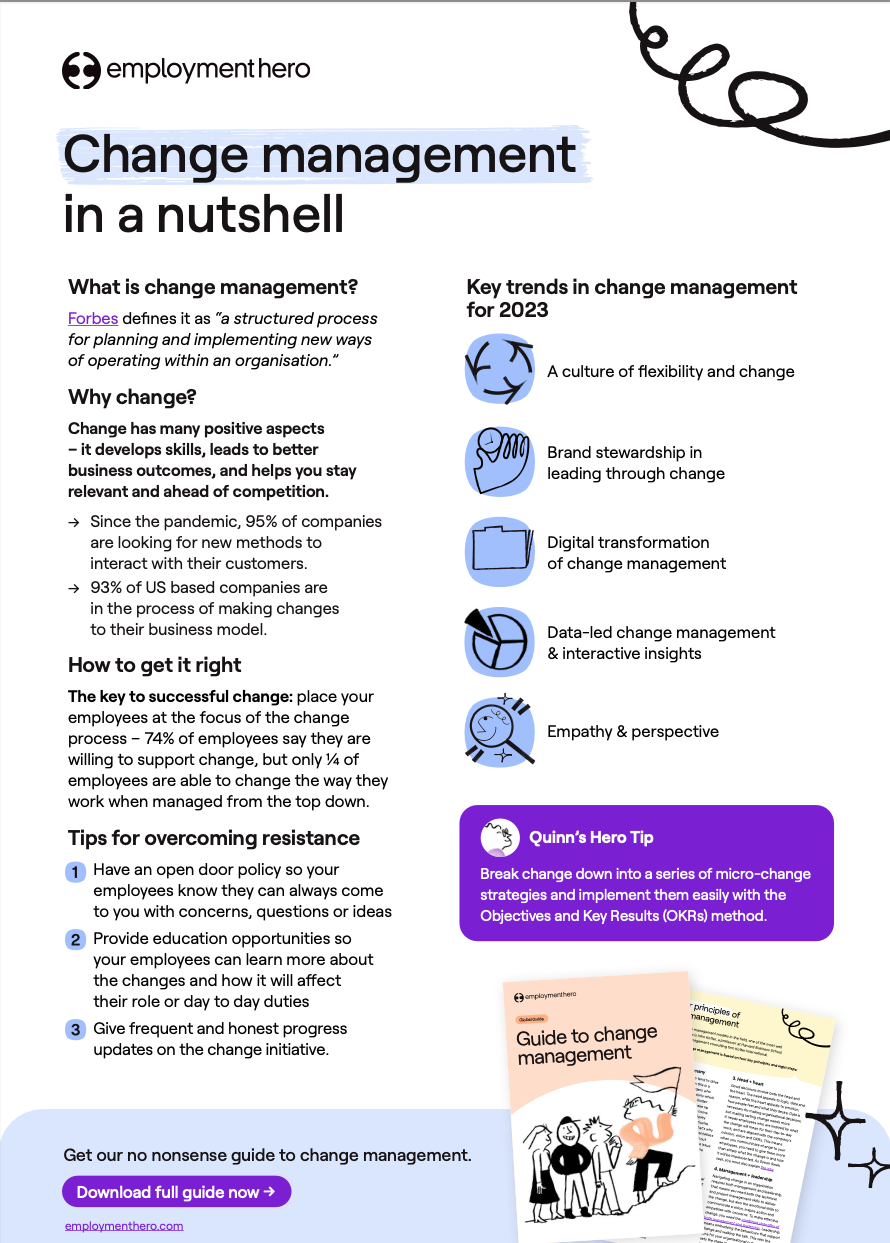 Change Management One Pager