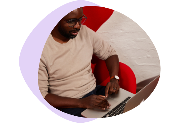 Man working on a laptop