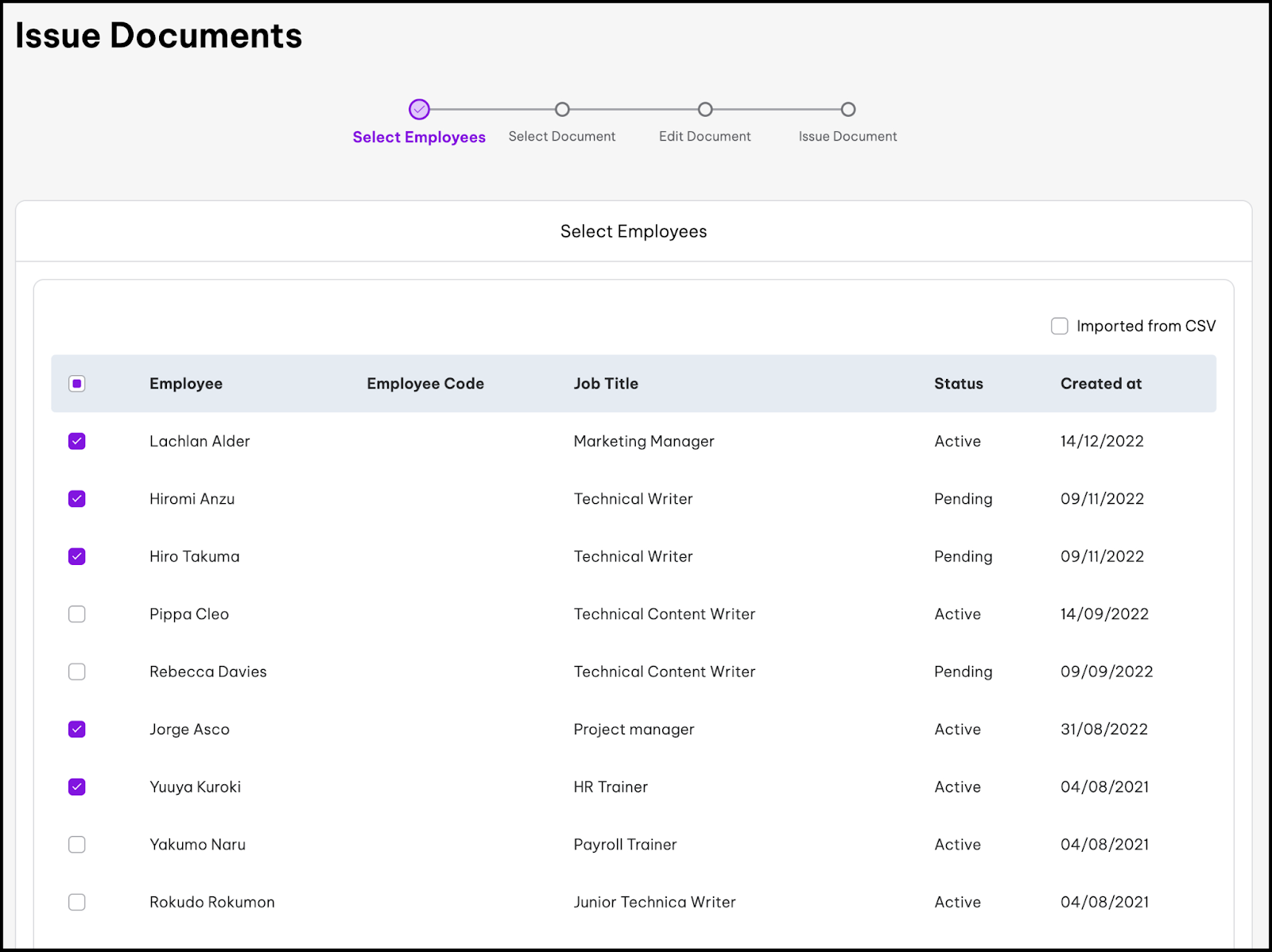 issue bulk documents