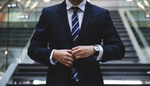 Close up image of man wearing a suit
