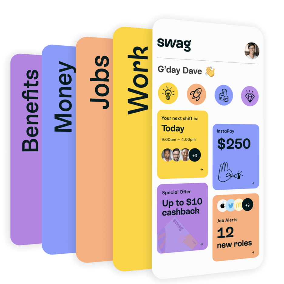 Swag Spend account Supercharge your pay Employment Hero