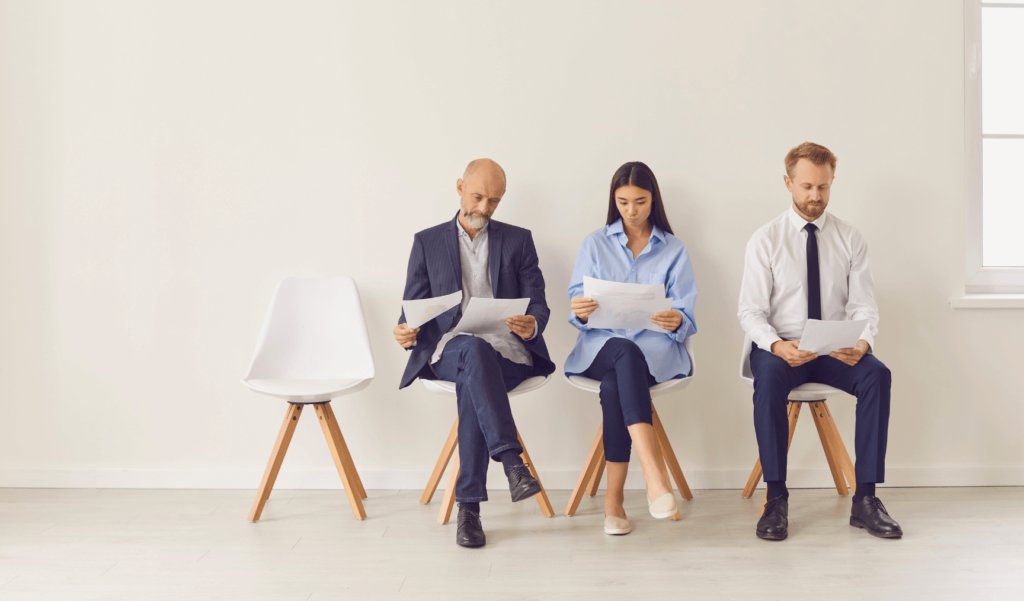 job candidates waiting for their turn for an interview