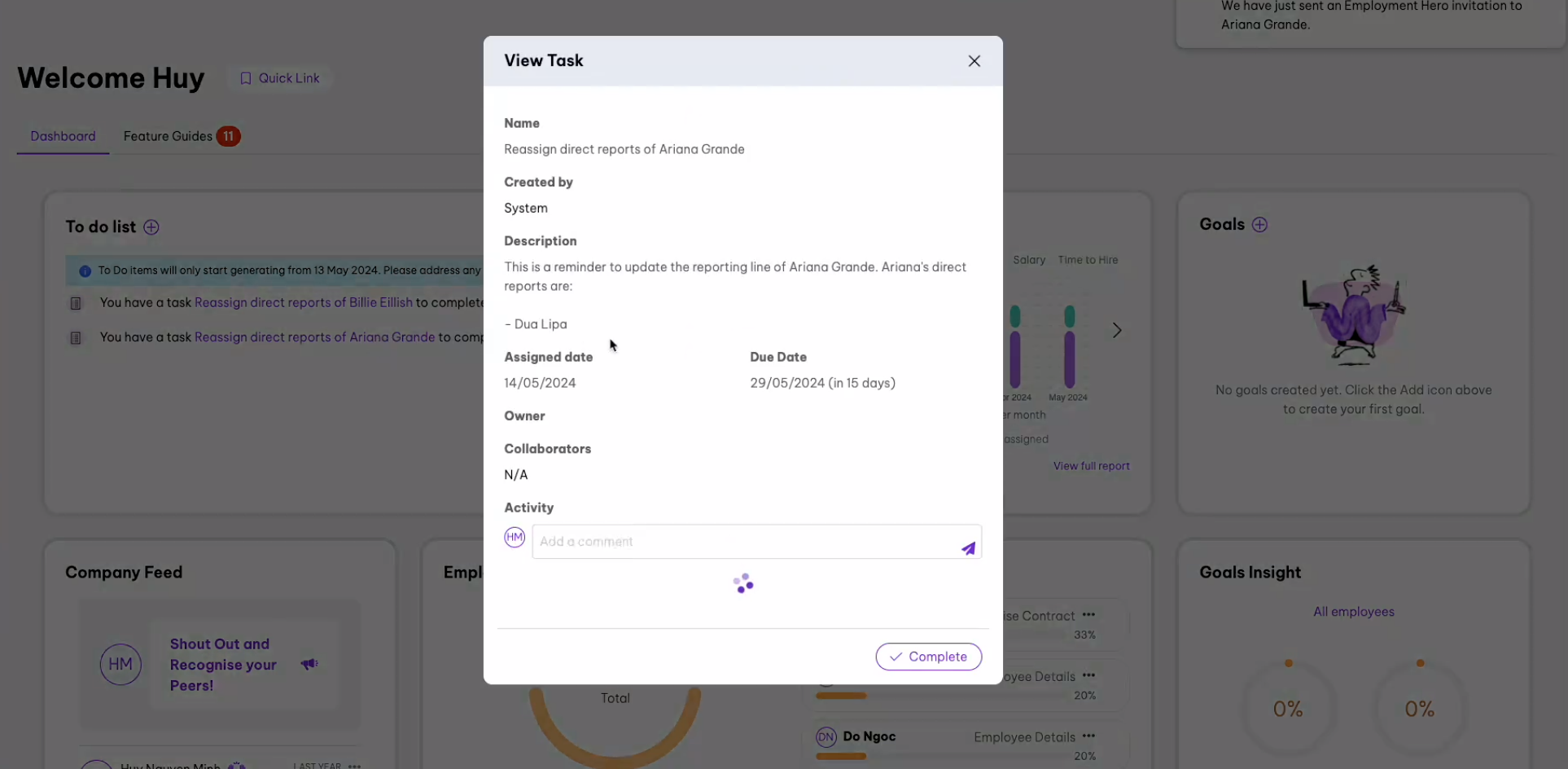 reassign direct reports - terminated managers