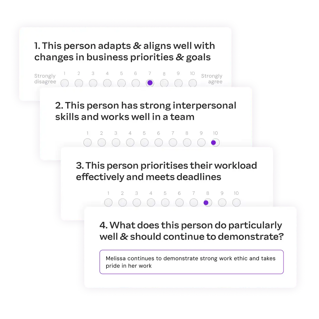 AU Performance Management Software - Performance Review interface