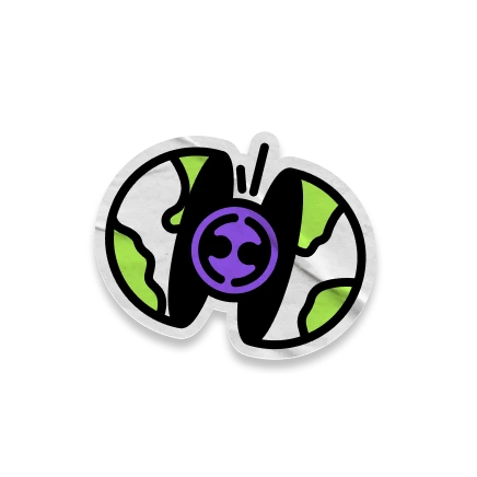 A stylized image of a globe being split into two with the EH logo on the inside