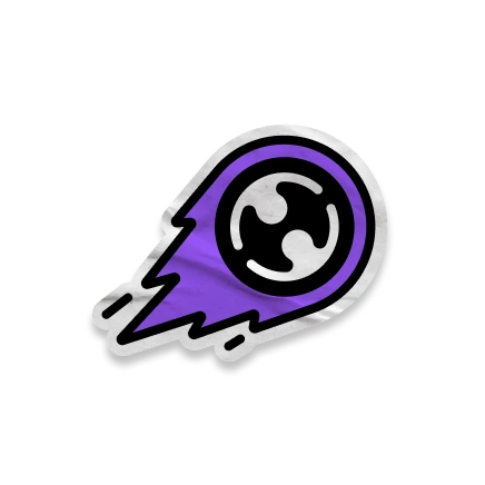 A stylized image of Employment Hero logo in a purple meteor ball