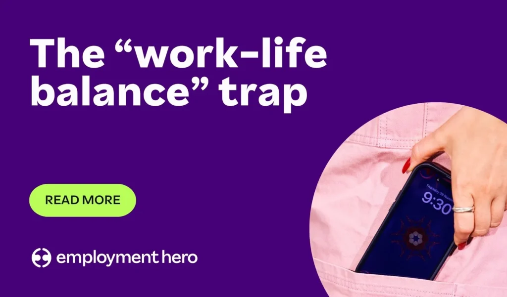 The "work-life balance" trap banner