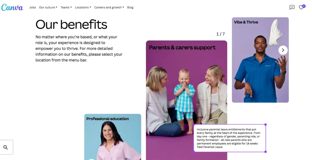 Canva careers page
