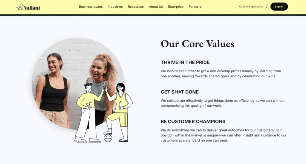 Valiant Finance Careers page.