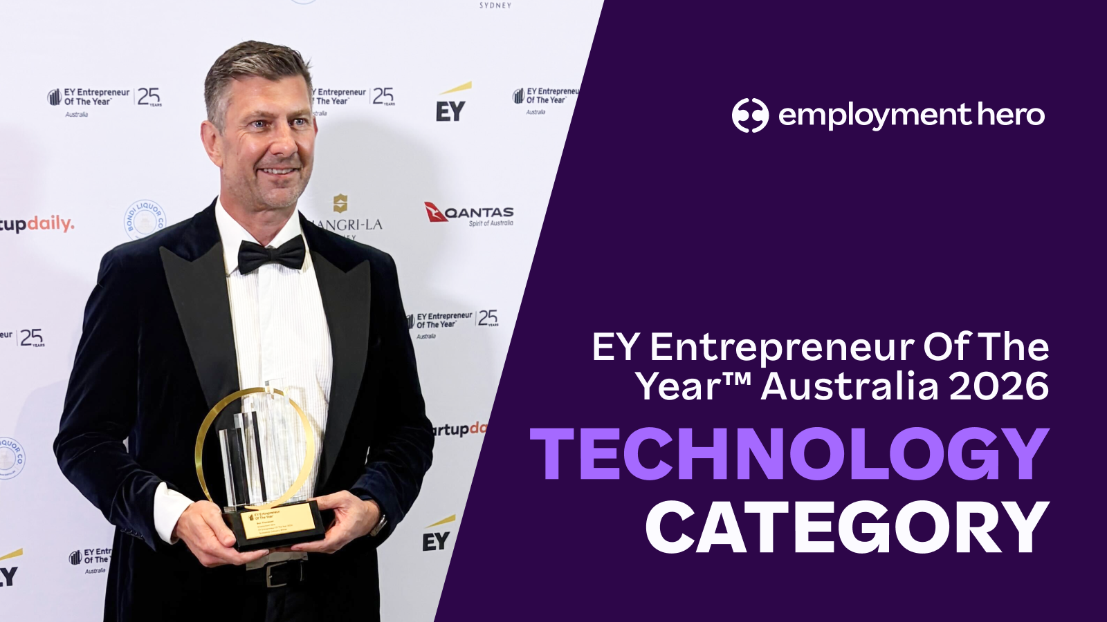 Employment Hero CEO Ben Thompson wins Technology category at EY Entrepreneur Of The Year™ Australia awards