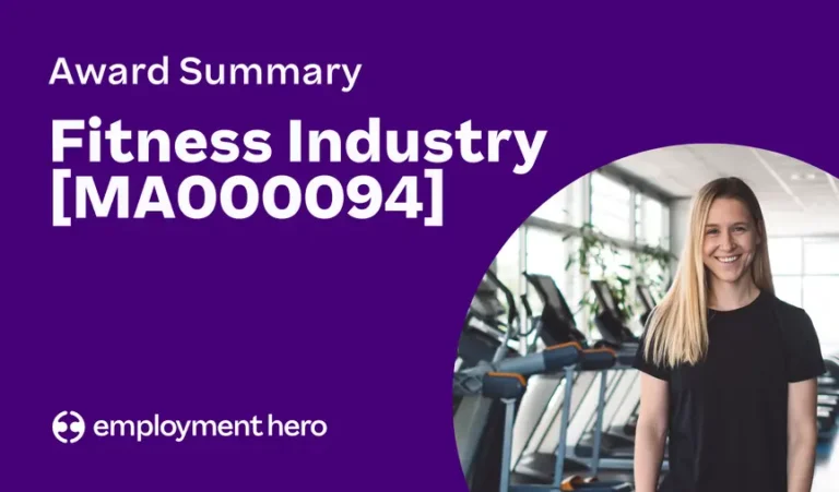 Fitness Industry Award Summary [MA000094]