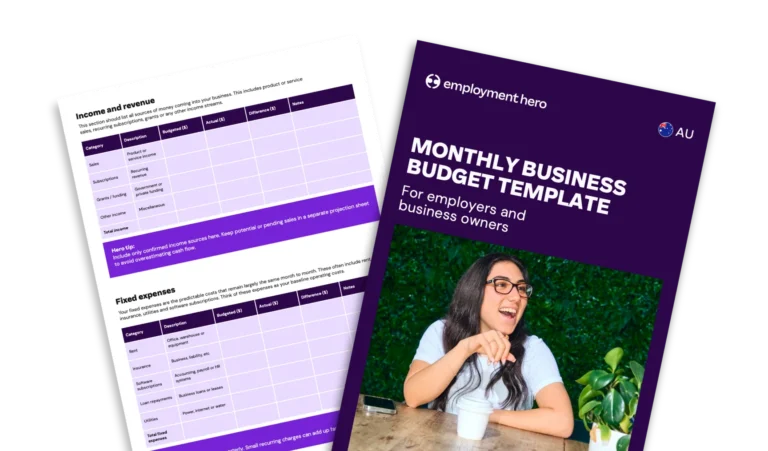 Monthly business budget template for employers