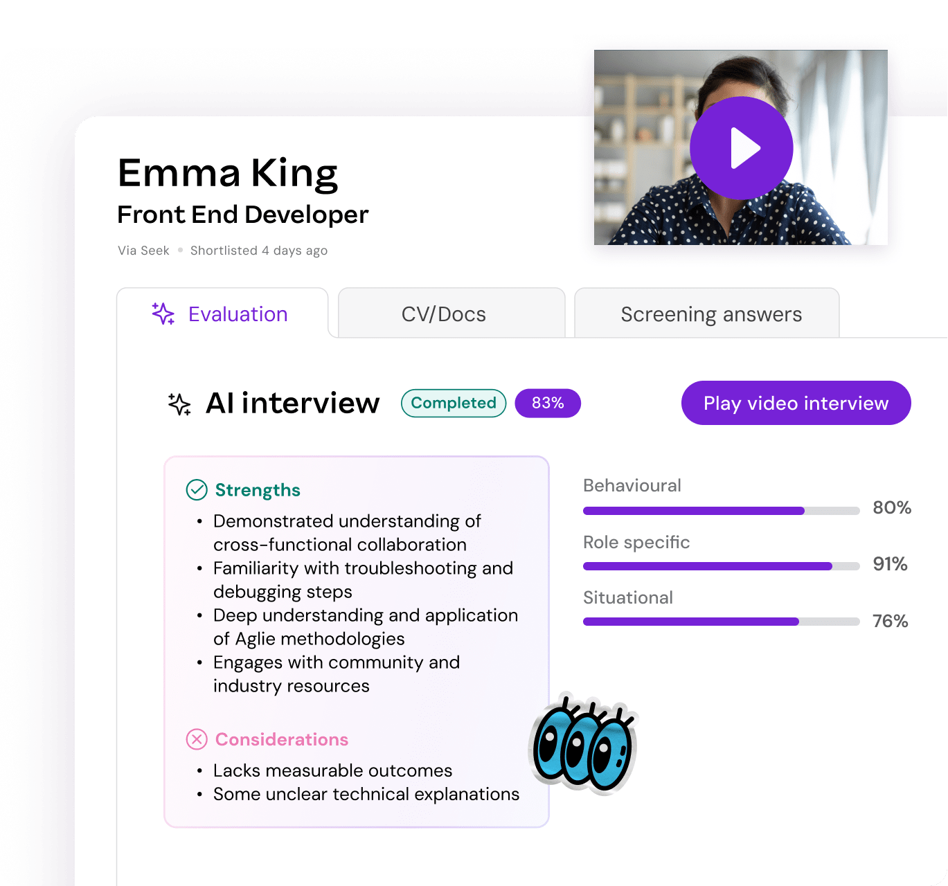 Recruitment Agent UI preview