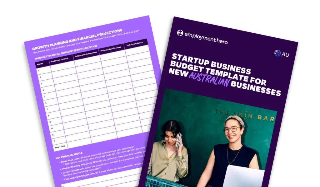 Startup business budget template