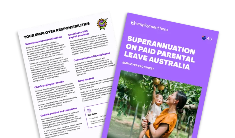 Superannuation on paid parental leave: Employer factsheet