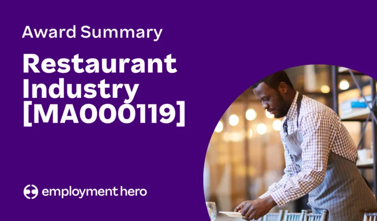 Restaurant Industry Award Summary [MA000119]