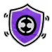 A purple shield icon with a central yin-yang design and sound waves, symbolizing digital security. The tone conveys protection and innovation.