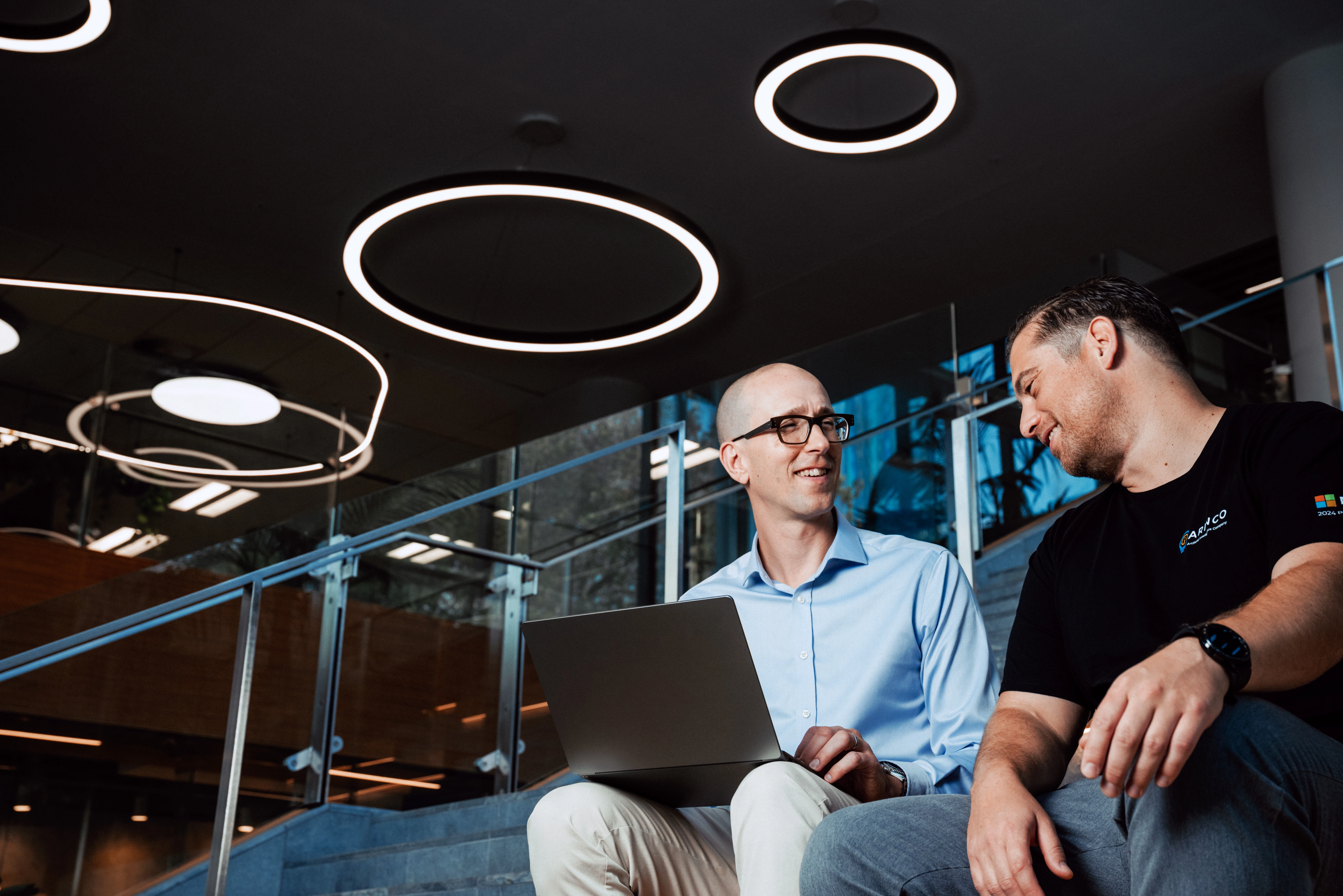 Two colleagues talking