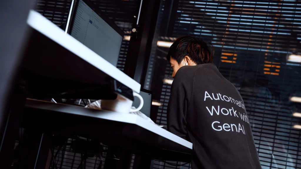 Man deep in work with a shirt, Automating work with Gen AI