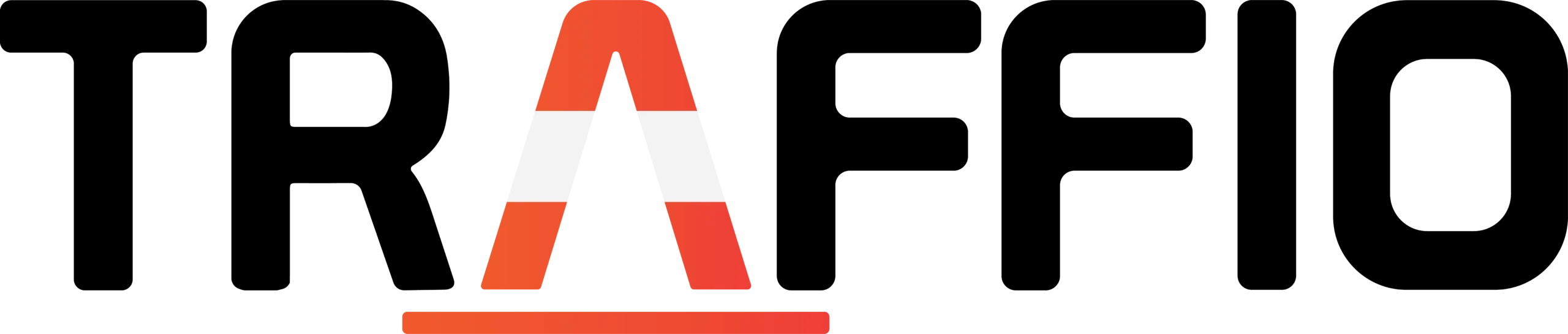A stylized orange and white traffic cone forms the letter "A" against a black background, conveying a modern and sleek design.