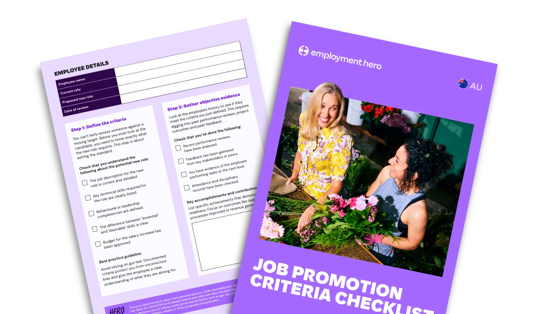 Job promotion criteria checklist