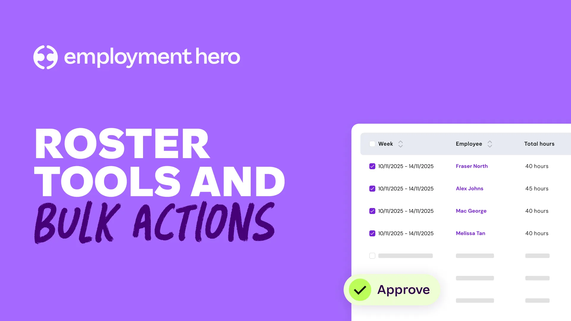 Bulk Actions, Templates & Auto-Rostering